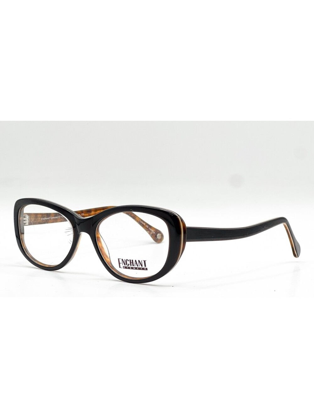 Enchant Eyewear Erc03 Blk/Demi Black Brown Tortoise Eyeglasses 53-16-135